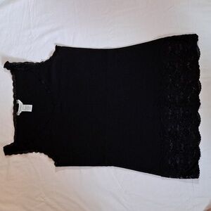 Sundance Black Cami with Wide Lace Hem